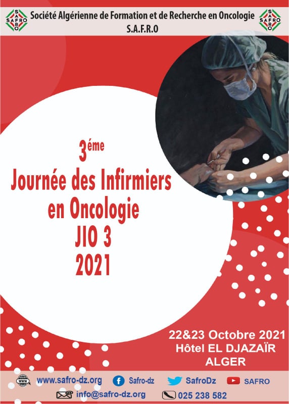 3eme journée des infirmiers en oncologie (JIO3) 22-23 Octobre 2021 à Alger